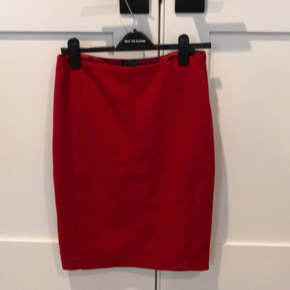 The Limited Red Pencil Skirt- knee length